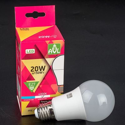 Лампа с/д PRE A60 LED 20W 4K E27 (100), естественный белый